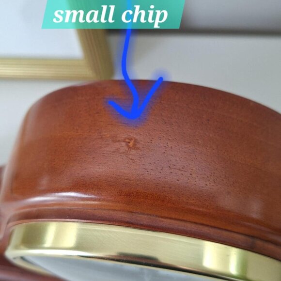 Vintage Large Wood Mantel Clock with Chime - Picture 4 of 9